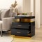 Costway LED Nightstand Set of 1/2 with 2 Storage Drawers Adjustable Light Mode Remote Control